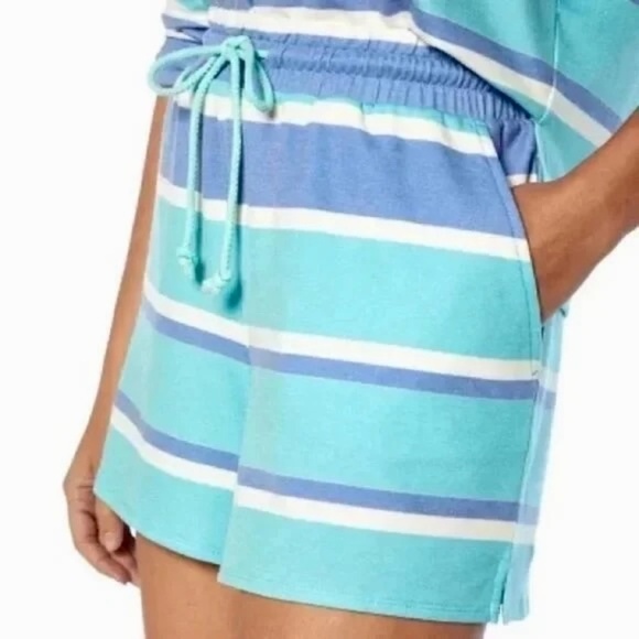 NWT!! WILDFOX Two-Piece Set Top Shorts Green Blue Stripe Loungewear XX-Large XXL - Picture 7 of 16